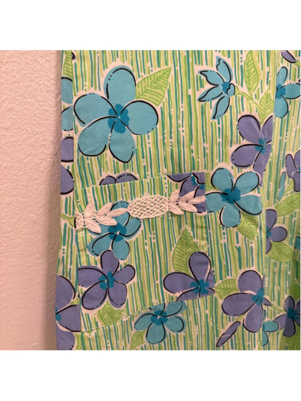 Lilly Pulitzer Girls Little Lilly Classic Shift Floral Green Blue Dress Size 7